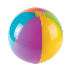 a multicolored beach ball on a white background