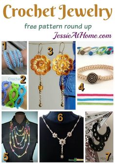 crochet jewelry is featured in the article, free pattern round up jesus at home