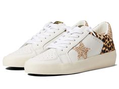 Vintage Havana Norah - Women's Shoes : White/Leopard : Give a stylish upgrade to your casual look wearing the Vintage Havana Norah sneakers. Leather upper. Textile and synthetic lining, insole. Traditional lace-up closure offers a secure fit. Leopard and glitter accents. Star detailing on upper. Slip-on style. Rubber outsole. Measurements: Weight: 13 oz Product measurements were taken using size 8.5, width M. Please note that measurements may vary by size. Weight of footwear is based on a single Trendy High-top Sneakers With Speckled Midsole, Synthetic Sneakers With Speckled Midsole, Trendy Sneakers With Speckled Midsole And Round Toe, Trendy Sneakers With Speckled Midsole, Trendy Lace-up Sneakers With Speckled Midsole, Trendy Slip-on Sneakers With Speckled Midsole, White Leopard, Vintage Havana, Shoes White