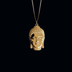 Buddha Head Pendant - johnnysaintstudio Spiritual Yellow Gold Necklace With Polished Finish, Spiritual Gold Jewelry For Meditation, Spiritual Medallion Necklace With Polished Finish, Yellow Gold Spiritual Necklace With Si Clarity, Spiritual Yellow Gold Jewelry For Meditation, Holistic Gold Pendant Jewelry, Spiritual Yellow Gold Necklaces For Meditation, Spiritual Yellow Gold Necklace For Meditation, Spiritual Yellow Gold Box Chain Jewelry