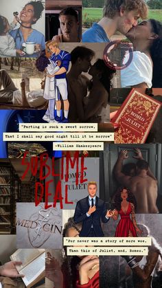 the collage shows many different scenes from movies