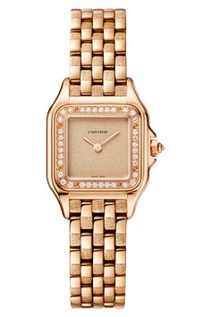 Cartier Panthere, Cartier Watch, Womens Watches Luxury, Cartier Love, Yellow Gold Bracelet, Girly Jewelry, Bezel Diamond, Patek Philippe, Quartz Movement