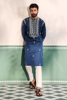 Hole Embroidery, Kurta And Pants, Red Kurta, Blue Kurta, Kurta Men, Mens Kurta Designs, Classy Men, Guys Clothing Styles, Trendy Fall Outfits