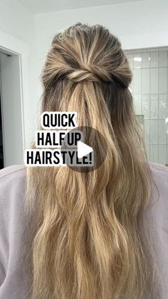 Lainey Ostrom on Instagram: "Quick half up! Yay or nay? - #halfuphalfdownbraids #twistedhairstyle #twistedhair #halfupdo #hairupdostyle #hairupdos #hairreelsofinstagram" Half Up Half Down Hair Tutorial, Quick Messy Bun, Half Bun Hairstyles, Easy Work Hairstyles, Easy Updos For Long Hair, Half Up Bun, Half Up Wedding, Half Updo Hairstyles, New Year Hairstyle