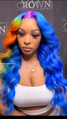 Rainbow Hair Underneath, Cool Hair Dye Ideas, Cool Hair Dye, Hair Dye Ideas Black Women, Rainbow Hair Highlights, Exotic Hair Color, Hair Dye Ideas, Mom Cut, Girl Hair Colors