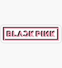 the word blackpink in pink sticker