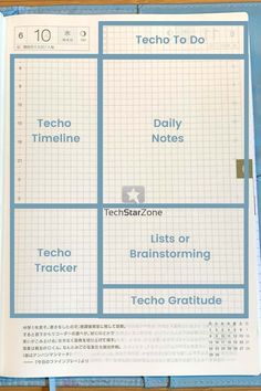 an open notebook with instructions on how to use the techo - to - do list