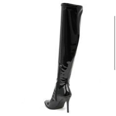 Brand New Without Box Never Worn Size Info True To Size. Details & Care A Stiletto Heel Elevates A Patent Knee-High Boot That Adds Dramatic Style To Any Look. 3.5" Heel, 20.9" Shaft Height Pointed Toe Patent Finish Side Zip Closure Stiletto Heel Manmade Upper And Sole Imported Knee-high Synthetic Heels For Formal Occasions, Fitted Patent Leather Boots For Night Out, Fitted Closed Toe Boots For Night Out, Sleek Fitted Closed Toe Boots, Knee-high Patent Leather Heels For Formal Occasions, Steve Madden Thigh High Boots, Fitted Black Knee-high Boots With Sculpted Heel, Black Knee-high Boots With Sculpted Heel, Black Knee-high Boots With Sculpted Heel And Pointed Toe