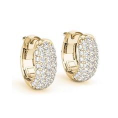 14K Yellow Gold - 18K Yellow Gold Edelweiss Jewelry, Pave Diamond Earrings, Diamond Huggie Earrings, Diamond Huggies, Diamond Decorations, Huggie Earring, Diamond Hoop Earrings, Huggie Earrings, Opal Earrings