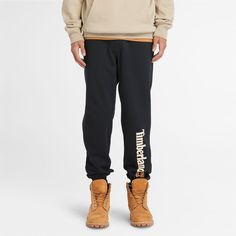 Featuring a comfy regular fit, brushed-back fabric and an elastic waistband with a drawcord, these sweatpants are designed for everything from lounging to epic trekking. A large Timberland logo down the leg adds a bold finishing touch. Pair them with everything from sneakers to your favorite Timberland boots for stylish look. Black Relaxed Fit Sweatpants For Outdoor, Cotton Sportswear Joggers For Outdoor, Black Sweatpants With Elastic Waistband For Outdoor, Winter Outdoor Joggers With Elastic Waistband, Sporty Outdoor Sweatpants For Fall, Sporty Sweatpants For Outdoor Fall Activities, Relaxed Fit Outdoor Sweatpants, Relaxed Fit Sportswear Sweatpants For Outdoor, Relaxed Fit Sweatpants For Outdoor Sportswear