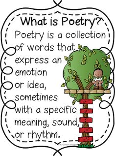 a poem with an image of a tree and the words what is poetry written in it