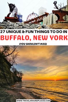 two pictures with the words buffalo and new york