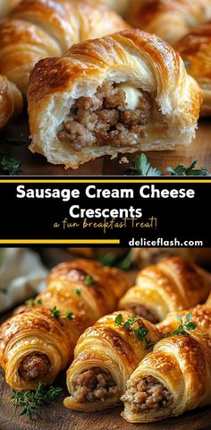 sausage cream cheese crescents on a cutting board