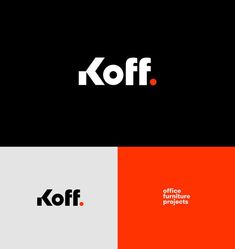 the koff logo is shown in two different colors and font, with one letter on top