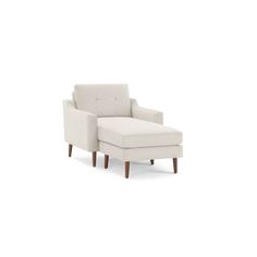 a white chair and ottoman on a white background