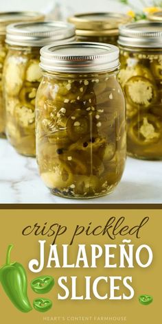 jars filled with pickled jalapeno slices