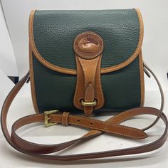 Rare DOONEY & BOURKE ESSEX ALL WEATHER LEATHER Vintage Women's Crossbody Bag EUC | eBay Green Dooney And Bourke Vintage, Luxury Leather Saddle Bag For Errands, Green Leather Saddle Bag With Removable Pouch, Green Leather Trim Crossbody Shoulder Bag, Green Satchel Bag With Leather Trim, Green Leather Bag With Leather Trim, Green Leather Bags With Leather Trim, Luxury Green Shoulder Bag With Leather Trim, Green Leather Shoulder Bag With Leather Trim