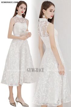 10% off now|Free shipping world-wide. Elegant White Lace Party Dress Tea Length Sleeveless at GemGrace. Click to learn our pro custom-made service for wedding dress, formal dress. View for more ideas. White Sleeveless Dress For Beach Party, White Fitted Sleeveless Bridesmaid Dress, Fitted White Sleeveless Evening Dress, White Fitted Sleeveless Midi Dress, Sleeveless Evening Dress For Banquets, Evening A-line Sleeveless Lace Dress, Sleeveless Evening Dress For Banquet Party Season, Fitted Sleeveless Midi Wedding Dress, Fitted Midi Sleeveless Wedding Dress