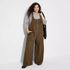 Women's Twill Baggy Zip-front Overalls - Wild Fable™ Olive Green 2x : Target Target Jumpsuit, Earth Girl, Baggy Overalls, Womens Overalls, Olive Jumpsuit, Tube Romper, Tube Jumpsuit, Ribbed Maxi Dress, Maxi Slip Dress