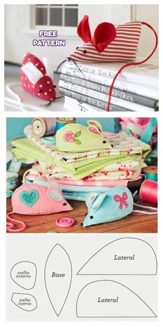 an image of sewing supplies with the words, free pattern and instructions to make them