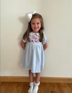 Make the first day of school memorable with this adorable back-to-school dress! Dress is made from soft cotton knit and runs true to size. Buttons up the back. You can also choose from other back-to-school designs, or just put a name or initials on the dress. So many fun ways to customize! Length - measurement laying flat. From highest point shoulder to hem.12m - 17 inches2T - 19 inches3T - 21 inches4T - 23 inches5T - 25 inches6Y - 26 inches 8Y -28 inches If you don't see the size you need in st Elementary School Picture Day Outfit, Toddler School Picture Day Outfit, Toddler Back To School Outfits, Kids First Day Of School Outfit, Pre K First Day Of School Outfit, Back To School Outfits Toddler Girl, First Day Of School Outfit Pre K, Toddler School Outfits Girl, Preppy Toddler Girl