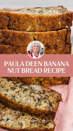 Paula Deen’s Banana Nut Bread is made with flour, baking soda, salt, sugar, vegetable oil, eggs, vanilla extract, ripe bananas, and walnuts. This easy banana nut bread recipe creates a delicious dessert that takes about 55 minutes to prepare and can serve up to 10 people. Best And Easiest Banana Bread, Banana Walnut Cream Cheese Bread, Super Moist Banana Nut Bread, Banana Bread Recipe Nut, Banana Bread Recipe With Vanilla Pudding, Banana Nut Bread Recipe Starbucks, Paula Deen Banana Nut Bread, Banana Bread Recipe Vegetable Oil, Nana Nut Bread