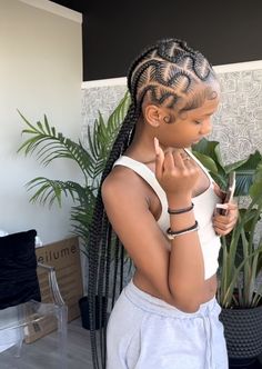 Hairstyles For Vacation, Easy Braid Hairstyles, Black Hair Protective Styles, Cornrows Braids For Black Women, Hairstyle Idea, Big Box Braids Hairstyles, Girl Hairstyle