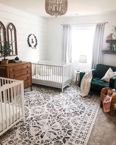 a baby's room is shown in the instagramture with an image of a crib