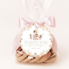 thank you gift bag with cookies in it