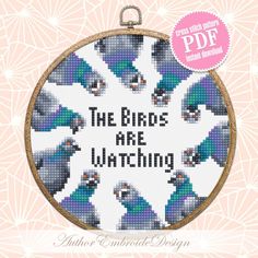 the birds are watching cross stitch pattern