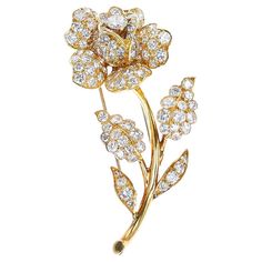 This exquisite Van Cleef & Arpels Diamond Rose Brooch Pin is crafted from 18k gold and features brilliant-cut diamonds for a stunning display of luxury. Its classic design makes it the perfect accessory for any evening look. SKU 1148-ACIJAMPR Van Cleef Arpels Diamond, Van Cleef And Arpels Jewelry, Van Cleef & Arpels, Rose Brooch, Van Cleef And Arpels, Van Cleef Arpels, Vintage Rose, Van Cleef, Gorgeous Jewelry