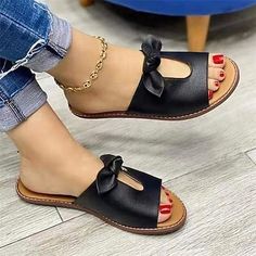 Soft Sandals, Casual Flat Shoes, Black Shoes Women