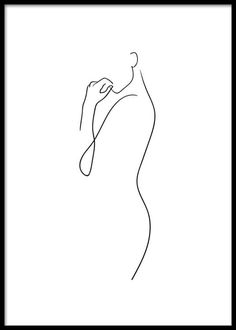 a black and white line drawing of a woman's torso