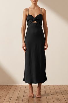 Luxe Twist Front Sleeveless Midi Dress | Onyx | Dresses | Shona Joy Shona Joy Dress, Shona Joy, Sleeveless Midi Dress, Midi Length Skirts, Midi Dress Sleeveless, Twist Front, Black Midi Dress, Bridal Collection, Signature Style