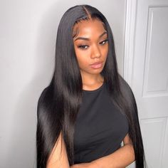 13X6 Straight Transparent Brazilian Lace Frontal Wig Human Hair-dolahair-store Curling Straight Hair, Virgin Hair Wigs, Hair Help, Queen Hair, Human Virgin Hair, Straight Lace Front Wigs, Custom Wigs, Straight Human Hair, Brazilian Human Hair