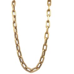 18kt yellow gold large oval 24" paperclip necklace. Elevate your look with our stunning gold necklace. This piece features a delicate chain that shimmers and sparkles with every move you make. The rich gold color exudes luxury and timeless beauty. Perfect for adding a touch of glamour to any outfit! 
Product: Necklace 
Material: 18kt Yellow Gold Paperclip Necklace, Rings Mens Wedding Bands, Wedding Anniversary Rings, Band Jewelry, Delicate Chain, Jewelry Repair, Elevate Your Look, Mens Wedding Rings, Custom Engagement Ring