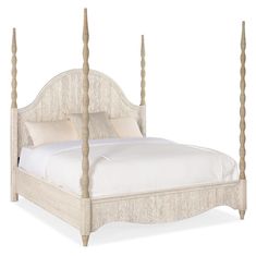 American Home Furniture | Hooker Furniture - Serenity Jetty Poster Bed Rope Wrapping, Bed Inspired, Hooker Furniture Bedroom, Whitewashed Oak, King Poster Bed, 0 Number, Queen Poster, Four Poster Bed, Rope Wrapped