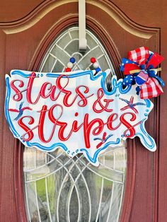 a patriotic door hanger that says stars and stripes