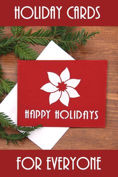 holiday cards with the words happy holidays for everyone on them and an image of a poinsetti