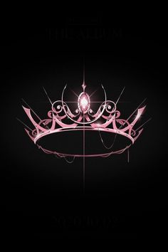 a pink tiara on a black background