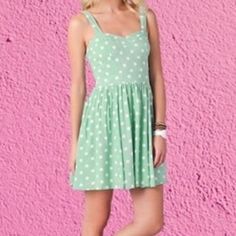 Minkpink / Modcloth Mint Polka Dot Dress Nwt - New With Tags Soft Mint Dress With White Polka Dots Flattering Shape With Panel At The Waist Elastic Back, Adorable Shape Pockets!! Fully Lined Polka Dot Sundress For Spring And Summer, Polka Dot Sundress For Spring Day Out, Polka Dot Mini Sundress For Spring, Polka Dot Sundress For Spring, Polka Dot Sundress Mini Dress For Spring, Spring Polka Dot Sundress, Giraffe Dress, Overall Skirt, Soft Mint