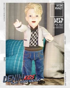 an image of a boy in jeans and a jacket on the cover of a magazine