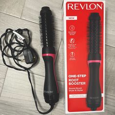 Revlon One Step Root Booster Round Brush Dryer - (1-1/2 In) In Perfect Condition! Purchased At Ulta Brand New And Used For One Vacation Trip Only! Revlon Root Booster, Revlon Hair Dryer Brush, Brush Dryer, Revlon Hair Dryer, Hair Dryer Brush, Round Brush, 4c Hairstyles, Christmas Wishlist, Revlon