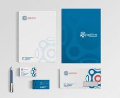 the stationery is neatly organized and ready to be used for business cards, envelopes, and letterheads