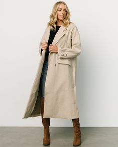 Elevate your wardrobe with our double-breasted coat in a natural shade, blending timeless style with cozy warmth. This classic piece exudes sophistication and versatility, making it the perfect addition to your cold-weather ensemble. Baltic Born, Fall Fits, Natural Shades, Double Breasted Coat, Cup Size, Lapel Collar, Long Length, Natural Color, Snug Fit