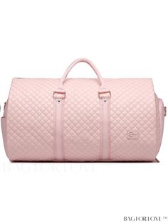 BagForLove - Stylish Leather Convertible Garment Bag with Shoe Pouch - Perfect Womens Travel Companion Pink Rectangular Diaper Bag For On-the-go, Elegant Rectangular Duffle Bag For Errands, Pink Diaper Bag With Removable Pouch For On-the-go, Rectangular Travel Bag With Detachable Strap For Errands, Pink Shoulder Bag Diaper Bag For Travel, Pink Large Capacity Diaper Bag, Pink Large Capacity Diaper Bag For On-the-go, Pink Tote Duffle Bag With Removable Pouch, Pink Rectangular Travel Bag With Removable Pouch