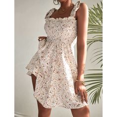 Brand New, Super Cute, Light And Flowy, Fresh Material! Beautiful And Yet Delicate.. Boho Floral Print Tie Shoulder Shirred Cami Dress. Size: Large This Dress Ties At The Shoulders, High Waist, Flared And Above The Knee Short. (About 2-4” Above The Knee, Depending On Your Height) 95% Polyester And 5% Elastane Machine Wash Cold Tumble Dry On Low To Medium Heat. All Measurements And How To Measure Yourself Is Listed In My Pics. Please Review It As You Want This To Fit You Perfectly! Message Me Wit Satin Halter Dress, Stylish Midi Dress, Closet Dresses, Lime Green Dress, Long Sleeve Boho Dress, Cowl Dress, Ditsy Floral Dress, Dress Closet, How To Measure Yourself