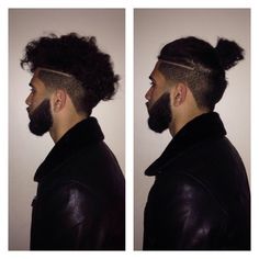 Man Bun Curly Hair, Man Bun Undercut, Mohawk For Men, Men With Long Hair, Man Bun Hairstyles, Mens Hairstyles Medium, Fashion Hairstyles, Hairstyles For, Black Men Hairstyles