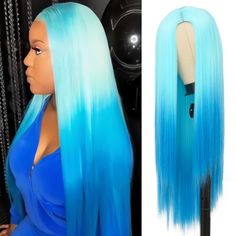 PRICES MAY VARY. 【Color】The ombre straight blue wig looks more vibrant,real and natural. 【About this wig】The straight hair wig uses synthetic heat resistant fiber.Silky,soft and comfortable. 【Specifics】Rose breathable mesh hat,with 2 elastic adjustable bands fits for most women. 【Function】Suitable for daily,costume,fashion show,Halloween,cosplay,theme party,Christmas,dating and so on. 【Package Including】1*wig,1*net cap and 1*operation manual. Welcome to Kaneles Wig


 Basic Information:
 About t Blue Ombre Wig, Teal Hair Color, Wigs Cosplay, Kids Wigs, Free Wig, Teal Hair, Straight Wigs, Blue Wig, Costume Fashion