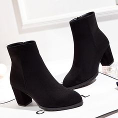 Buy Boots For Women from Shoes studio at Newarrivaldress.com. Online Shopping Zipper Chunky Heel Daily Pointed Toe Boots, The Best Daily Boots. Discover unique designers fashion at Newarrivaldress.com. Trendy Low Heel Martin Boots For Winter, Trendy Martin Boots For Office In Winter, Trendy Winter Office Heeled Boots, Low Heel Winter Boots For Office, Low Heel Winter Office Boots, Low Heel Boots For Office Wear In Winter, Elegant Winter Martin Boots With Block Heel, Elegant Winter Booties With Block Heel, Elegant Block Heel Booties For Winter